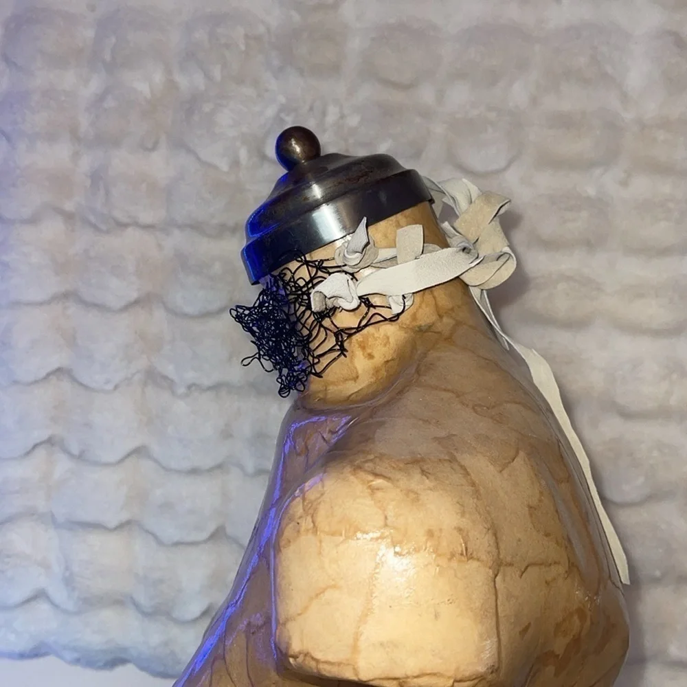 HANDCRAFTED hand knitted wire necklace or bracelet by me with leather straps NWT - Picture 4 of 15